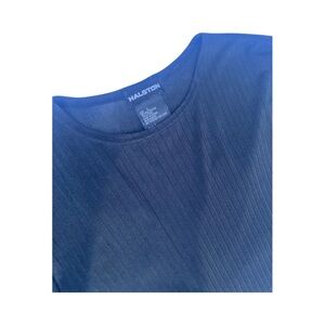 Original Halston black top.  1980s vintage Classic minimalist cute.